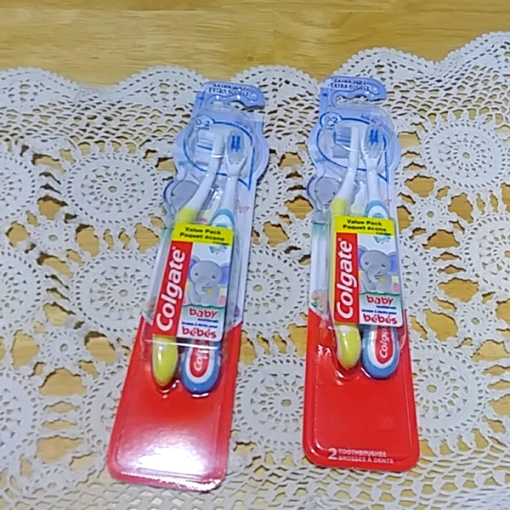Extra Soft Colgate BabyToothbrushes bundle, Two 2ct packages